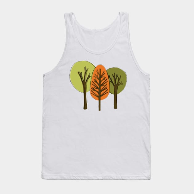 ORANGE GREEN TREES DESIGN Tank Top by Artistic_st